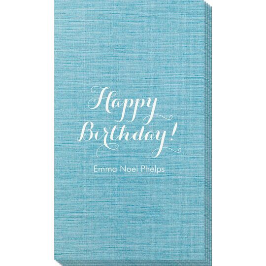 Darling Happy Birthday Bamboo Luxe Guest Towels
